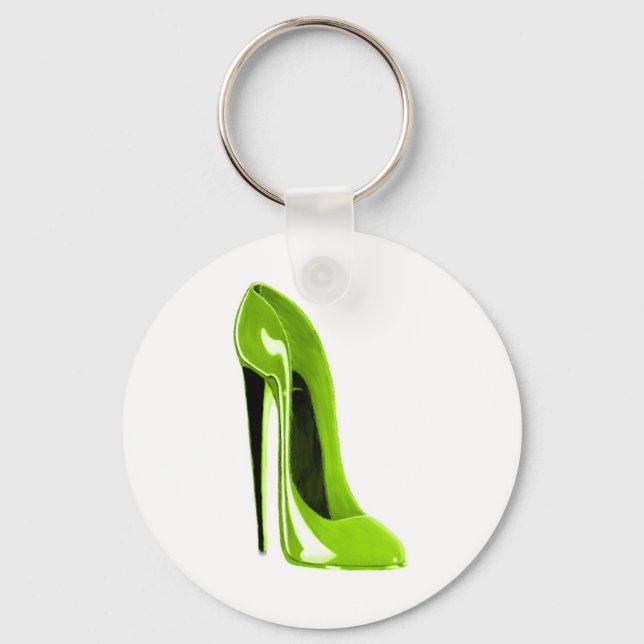 Porte-clés Chaussure Stiletto Vert Lime (Recto)