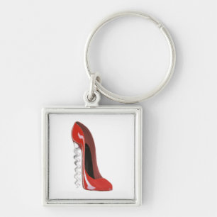 Porte-clés Chaussure stylet rouge de talon de tire-bouchon