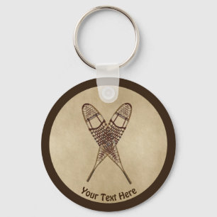 Porte-clés Chaussures À Neige Sur Papier Ancien