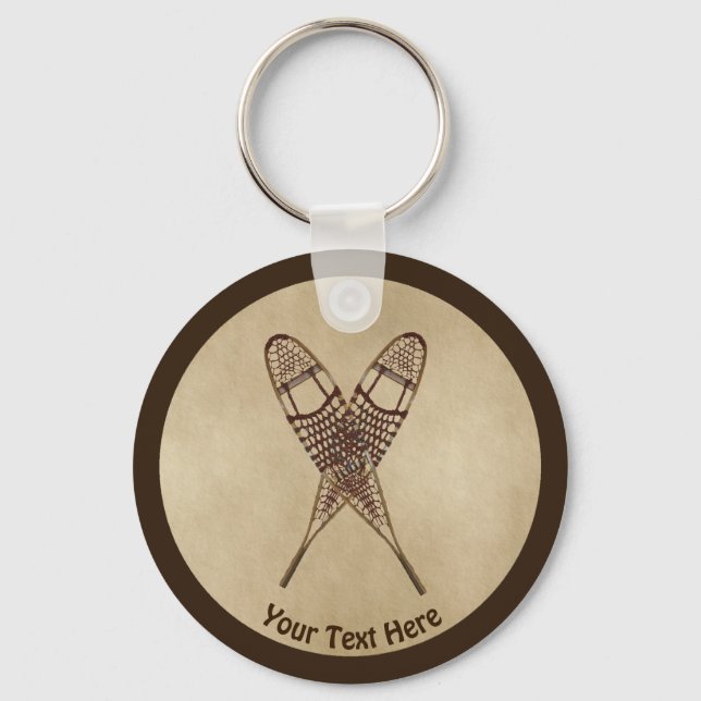 Porte-clés Chaussures À Neige Sur Papier Ancien (Recto)