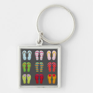 Porte-clés Chaussures funky coloré tongs été