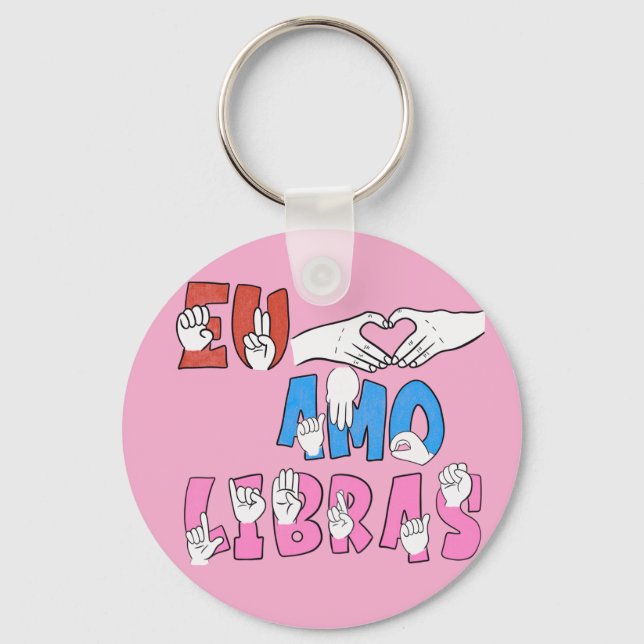 Porte-clés Chaveiro Eu amo Libras (Recto)