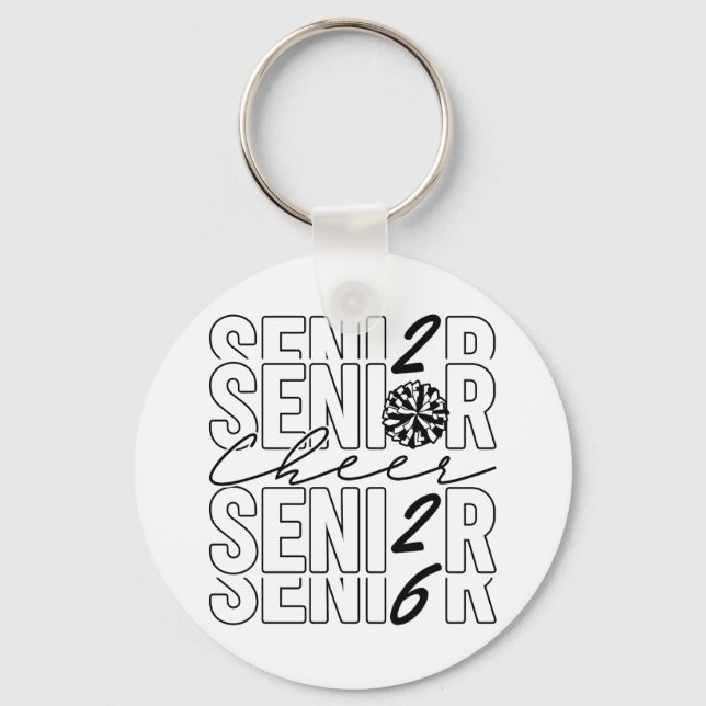 Porte-clés Cheer Senior 2026 Metal Circle Keychain (Recto)