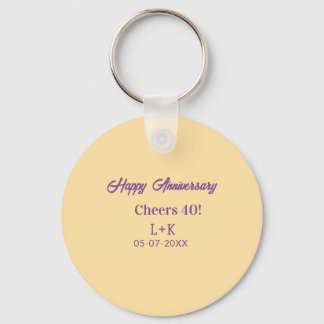 Porte-clés Cheers 40 happy anniversary purple orange pastel n