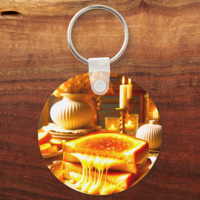 Porte-clés Cheese Heaven : L'Alimentation Confort Ultime (Recto)