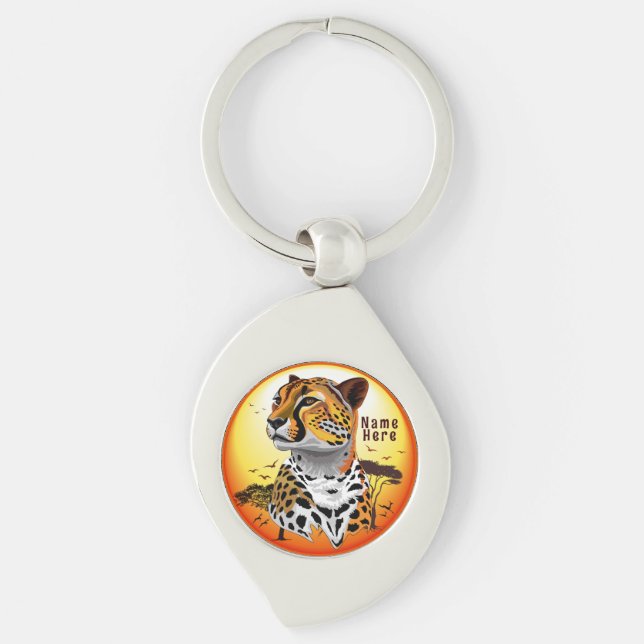 Porte-clés Cheetah African Feline Wild Animal (Devant)