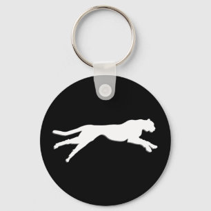 Porte-clés Cheetah d'art graphique blanc