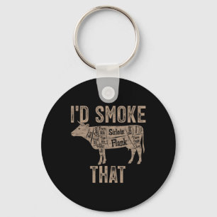 Porte-clés Chef Boucher Cuisinier BBQ Je Fumerais Cette Vache