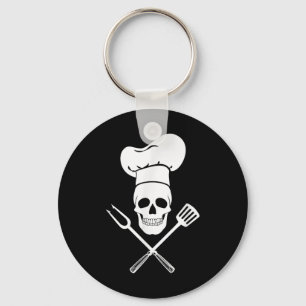 Porte-clés Chef Casquette Cuisine Crâne Cuisine Barbecue Barb