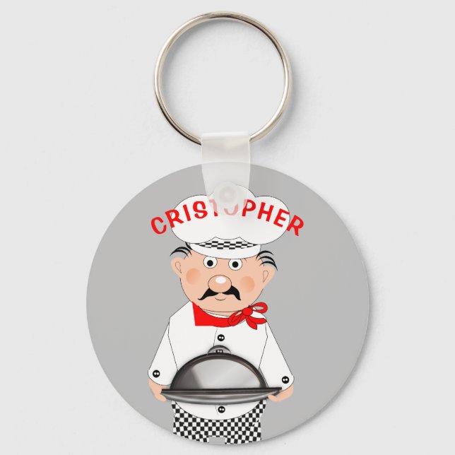 Porte-clés Chef Cook Funny Cute Personnalisé (Recto)