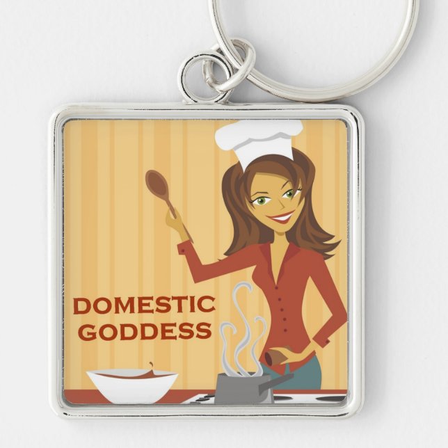 Porte-clés Chef domestique de femme au foyer de déesse (Devant)