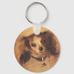 Porte-clés Chef d'un chien par Pierre Renoir, Art Vintage
