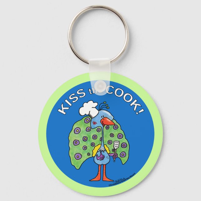 Porte-clés Chef Peacock, Kiss the Cook ! (Recto)
