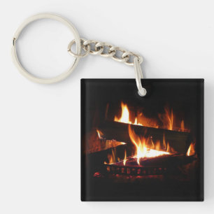 Porte-clés Cheminée Chaleureuse Photographie de scène hiverna