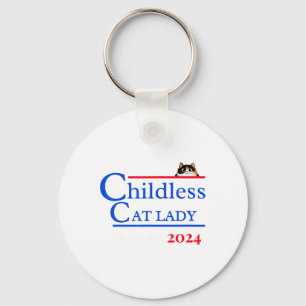 Porte-clés Chemise 2024 Dame de chat sans enfants 2024 Vote K