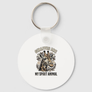 Porte-clés Chemise à gravure vintage d'animal d'esprit de gir