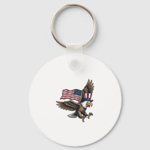 Porte-clés Chemise à motif de drapeau d'aigle patriotique vin