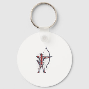 Porte-clés Chemise de chasse à l'arc du drapeau américain Vin