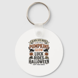 Porte-clés Chemise de chauffeur de camion Halloween avec chat