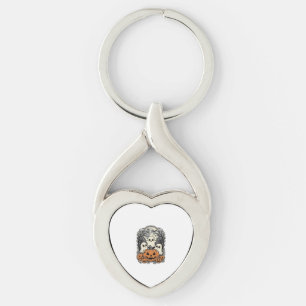 Porte-clés Chemise de citrouille fantôme mignonne Gravure vin