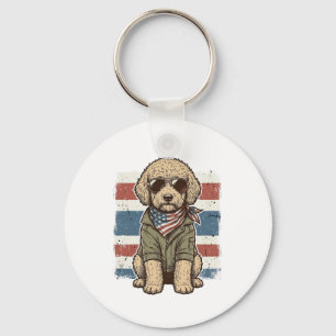 Porte-clés Chemise de conception de gravure vintage de chien 