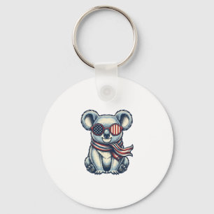 Porte-clés Chemise de conception de koala patriotique gravure