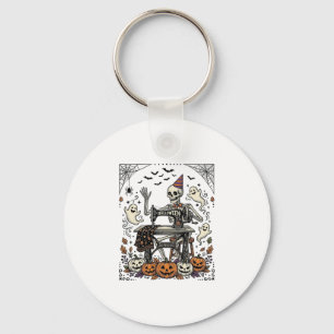 Porte-clés Chemise de machine à coudre squelette Halloween vi