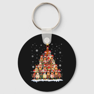 Porte-clés Chemise de nuit drôle de poulet arbre de Noël Xmas