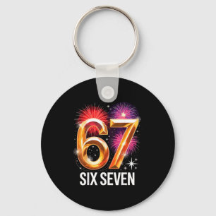 Porte-clés Chemise de pyjama de fête du Nouvel An 67 6 7 Mème