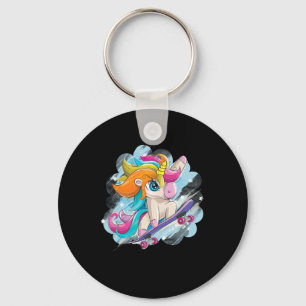 Porte-clés Chemise de skateboard Licorne Filles Femmes Skateb
