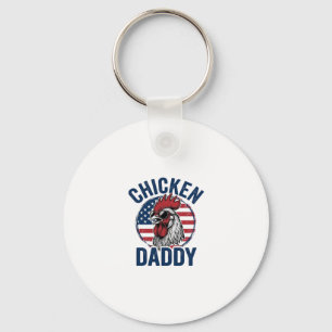 Porte-clés Chemise patriotique vintage Coq Papa Poulet Desi