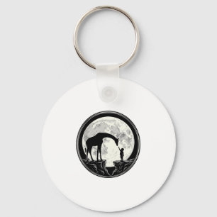 Porte-clés Chemise silhouette de girafe et d'enfant sous la l