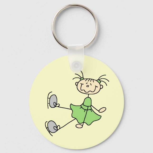 Porte-clés Chemise verte Figure Patinage Tshirts et cadeaux (Recto)