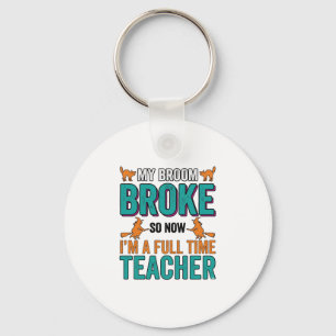 Porte-clés Chemise Vintage Drôle Halloween Prof Broom Brisé 