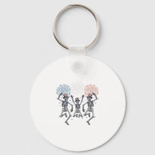 Porte-clés Chemise Vintage Feux d'Artifice Squelette Dansant 