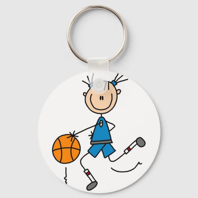 Porte-clés Chemises et cadeaux de basket-ball pour filles ble (Recto)