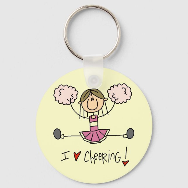 Porte-clés Chemises et cadeaux Pom-pom girl roses (Recto)