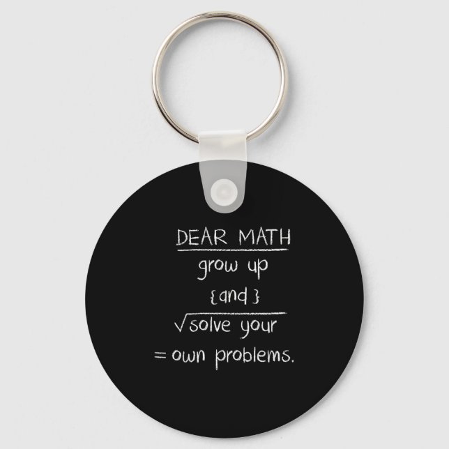Porte-clés Cher Citation Amusante Math (Recto)