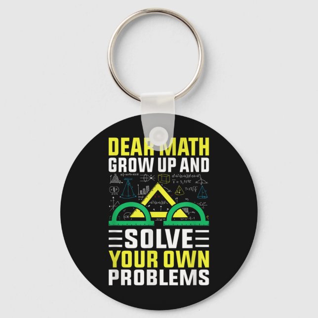 Porte-clés Cher Math Augmente Et Résoudre Vos Propres Problèm (Recto)