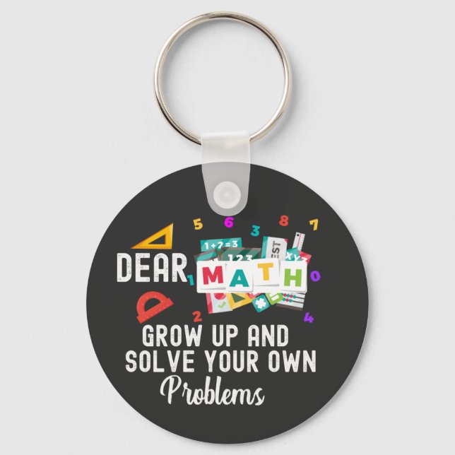 Porte-clés Cher Math grandir et résoudre vos propres problème (Recto)