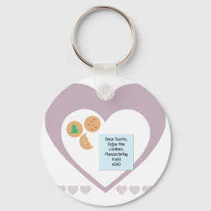 Porte-clés Chers cookies Père Noël Apportez des jouets Coeurs