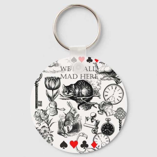 Porte-clés Cheshire Chat classique alice au merveilleux fou (Recto)