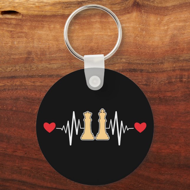 Porte-clés Chess Heartbeat Checkmate Vintage (Recto)