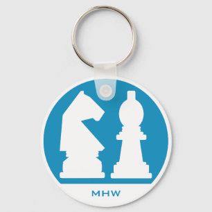 Porte-clés CHESS monogramme personnalisé et porte - clés coul