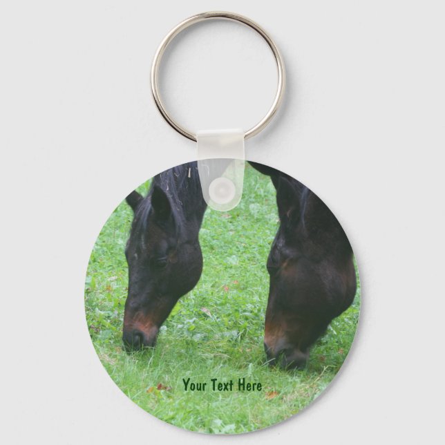 Porte-clés Cheval Amis Pâturage Porte - clé animal (Recto)