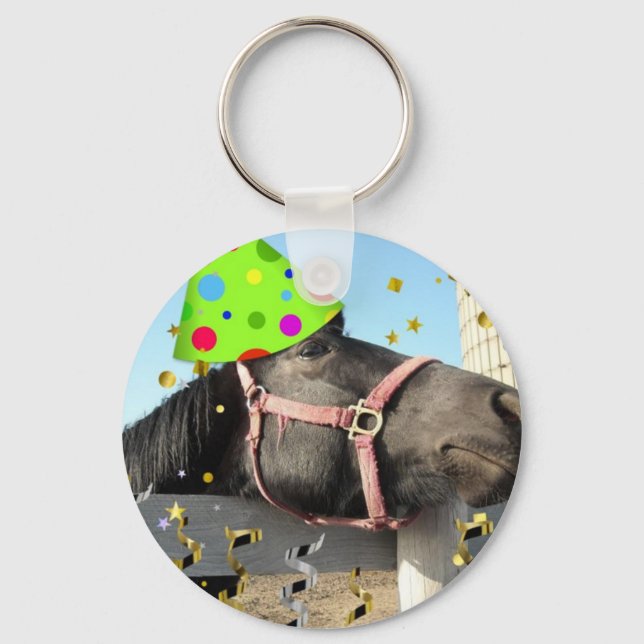 Porte-clés Cheval animal de fête (Recto)