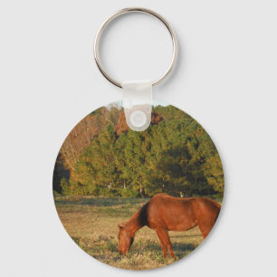Porte-clés Cheval Brown aux pins