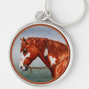 Porte-clés Cheval de guerre indien de l'Amérique du Châtonnie