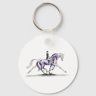 Porte-clés Cheval Dressage en Trot Piaffe