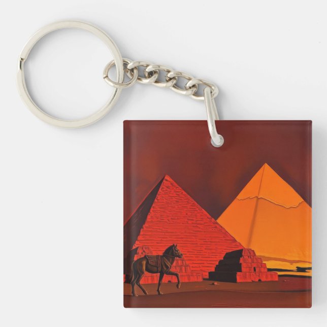 Porte-clés Cheval et Pyramide (Devant)